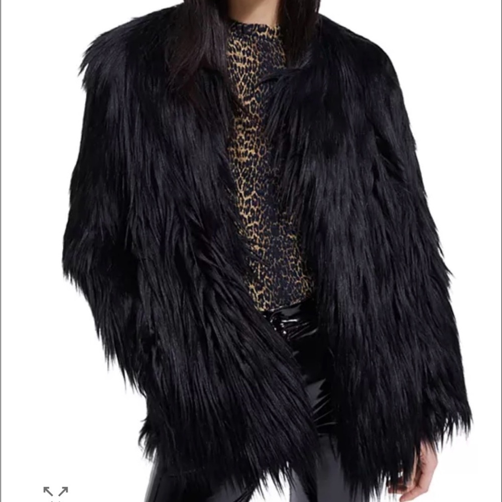 The Kooples Black Faux Fur Jacket